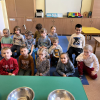 Realizacja projektu „śnieg” opartej na metodzie projektów badawczych. Starszaki stworzyły mapę myśli - co już wiedzą na temat śniegu i czego chciałyby się dowiedzieć.